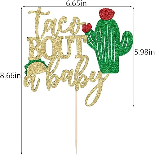 Miniatura 2 de Decoración para pastel de bebé con purpurina dorada, decoración de fiesta mexicana para baby shower, decoración de pastel de cactus para fiesta