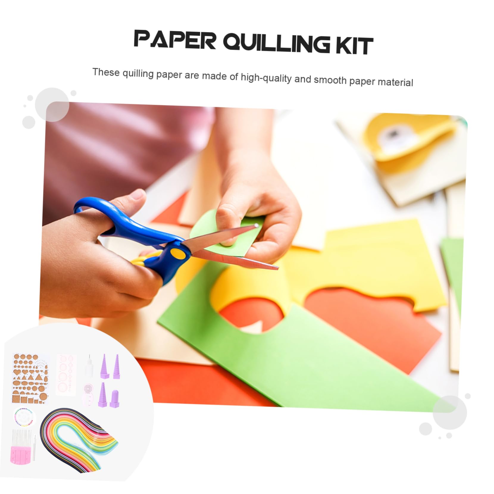 HOMSFOU Paper Quilling Diy Werkzeug Set Farben Papierstreifen Bastelset für Handgemachte Dekorationen Scrapbook Verzierung Anfänger Geeignet