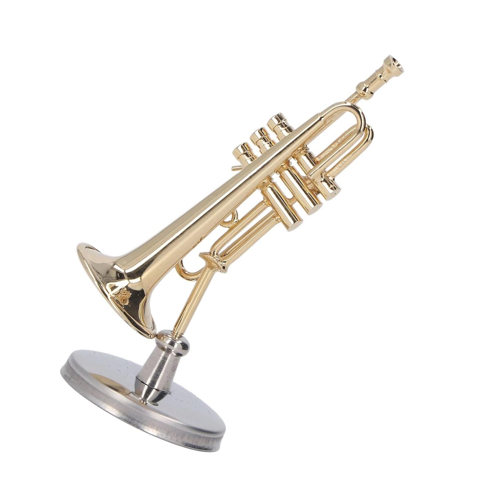 Ozdoby na instrumenty muzyczne Mosiężna miniaturowa trąbka z etui na stojak ozdoba na instrument muzyczny