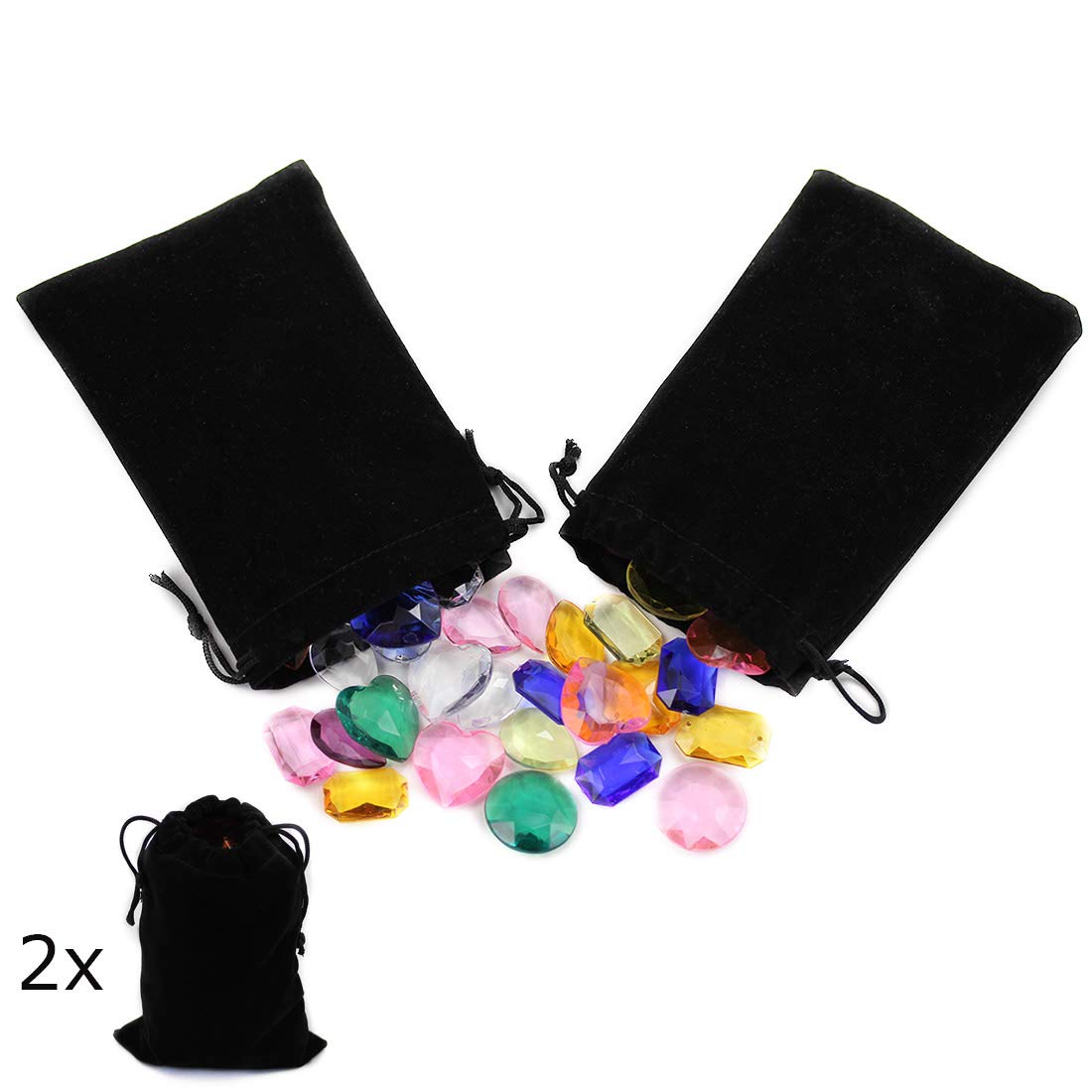 Allstarco Pirate Jewels in Valour Treasure Pouches 1 Inch Decor Plastic Gems for Party & Games, Table Scatter, Vase Fillers - Image 3