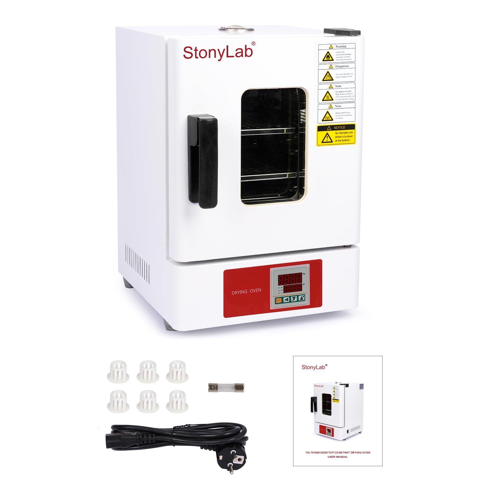 stonylab Digitale Schwerkraft-Konvektionsofen, Innenraum aus Edelstahl, Labortisch-Elektroofen zum Trocknen und Erhitzen, 18L/0.63 cu ft, 220V/300℃ 50/60 Hz 600W