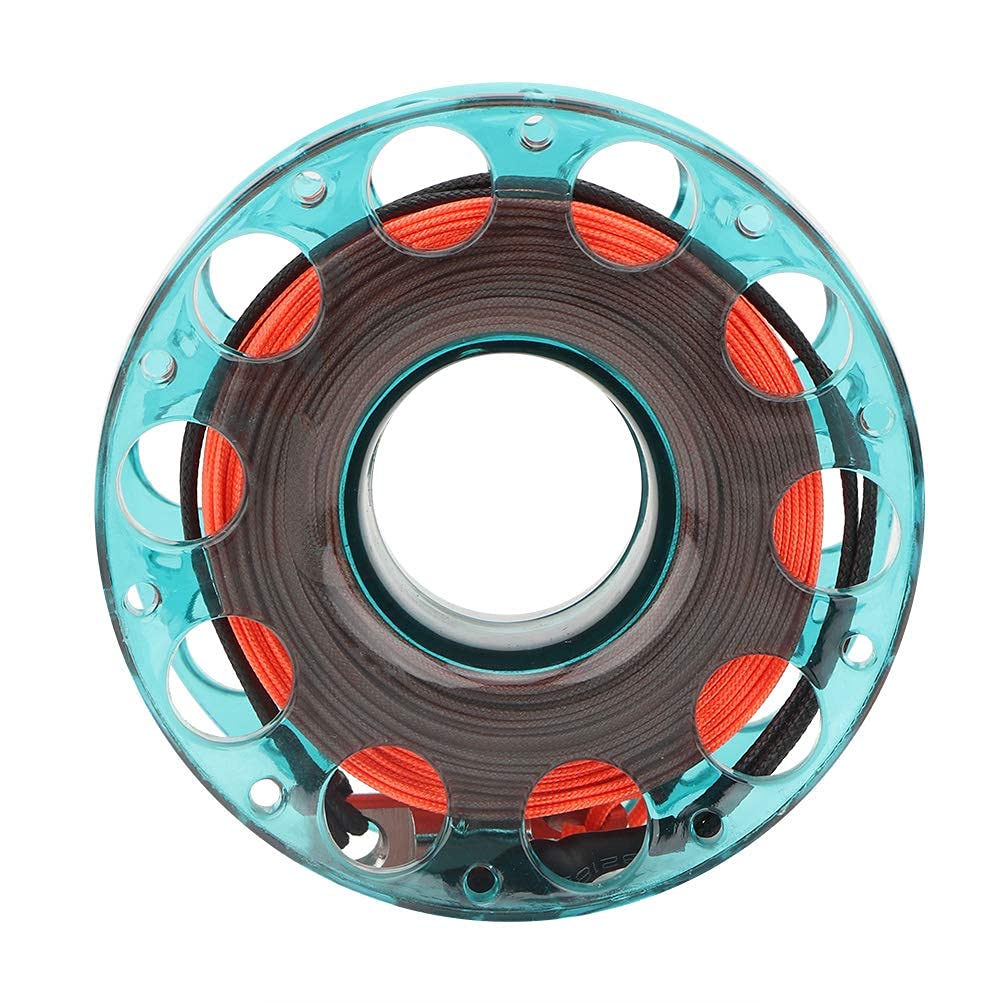 Bobina per dito da immersione, 30 m, in plastica resistente per immersioni subacquee per immersioni subacquee, 4 colori (ruota blu)