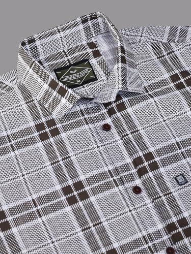 Image of Majestic Man Men's Comfort Slim Fit Pure Cotton Opaque Checked Casual Shirt