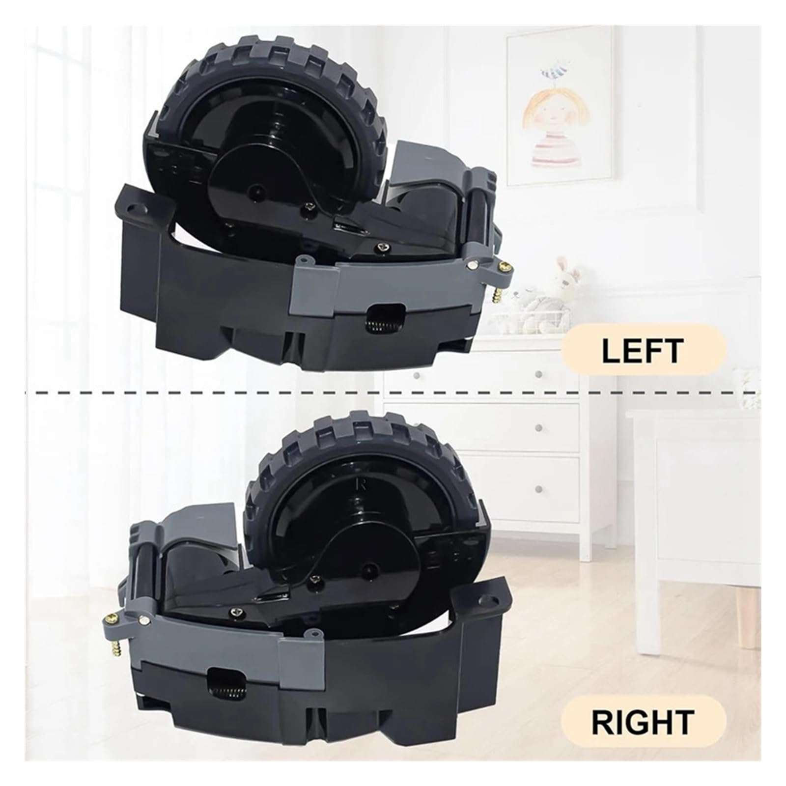 PFTTRXQG Left and Right Drive Wheel Module 1Pair ?Compatible for Roomba? I7 I7+ I8 I3 I6+/Plus E5 E6 E7 J7 J7+ J6+ Vacuum Cleaner Replacement Wheel, Walking Wheels