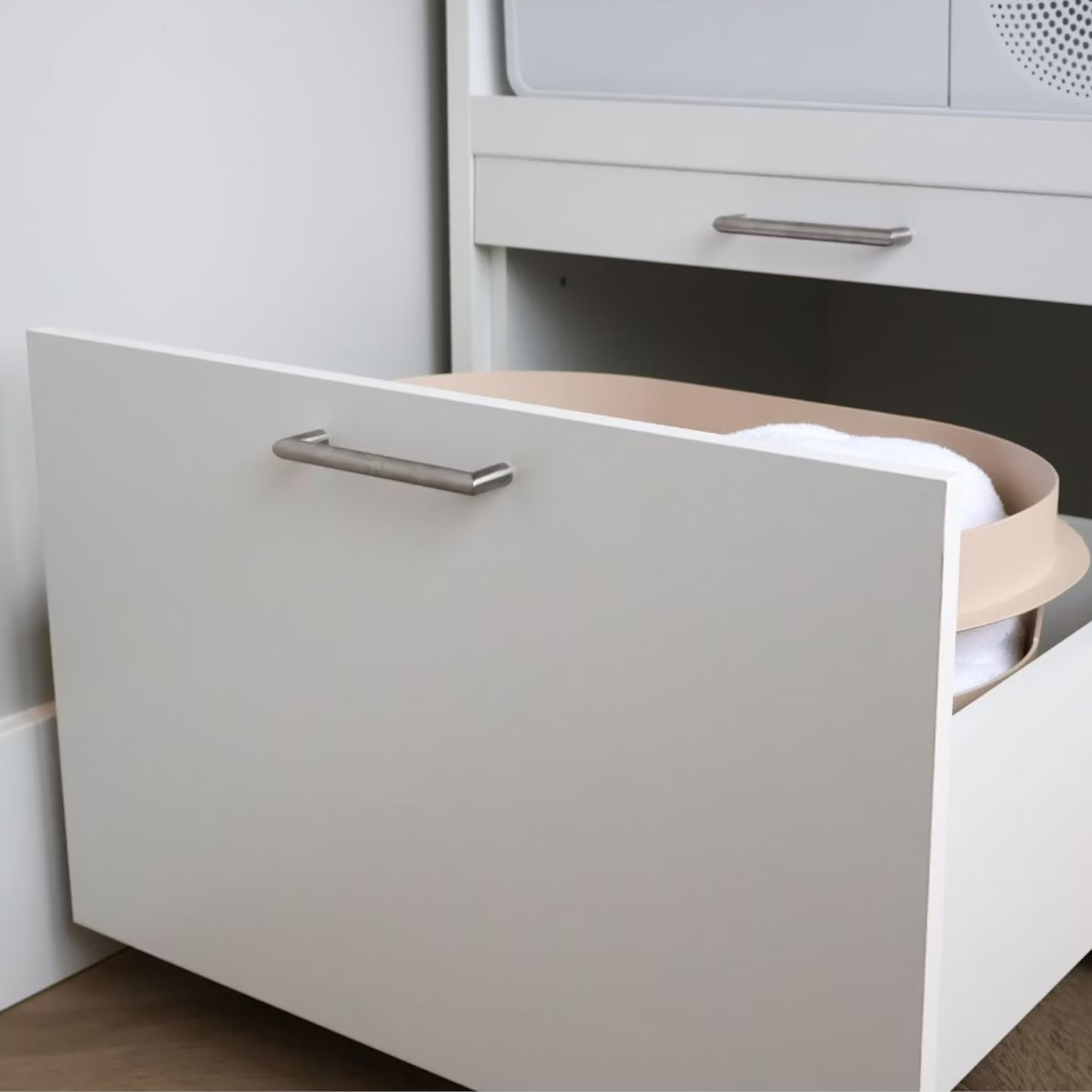 WASCHTURM • 2X Waschmaschinenschrank mit Ausziehbrett & Schublade • HBT: 146 x 134 x 65 cm • TÜV-Zertifiziert • stabil