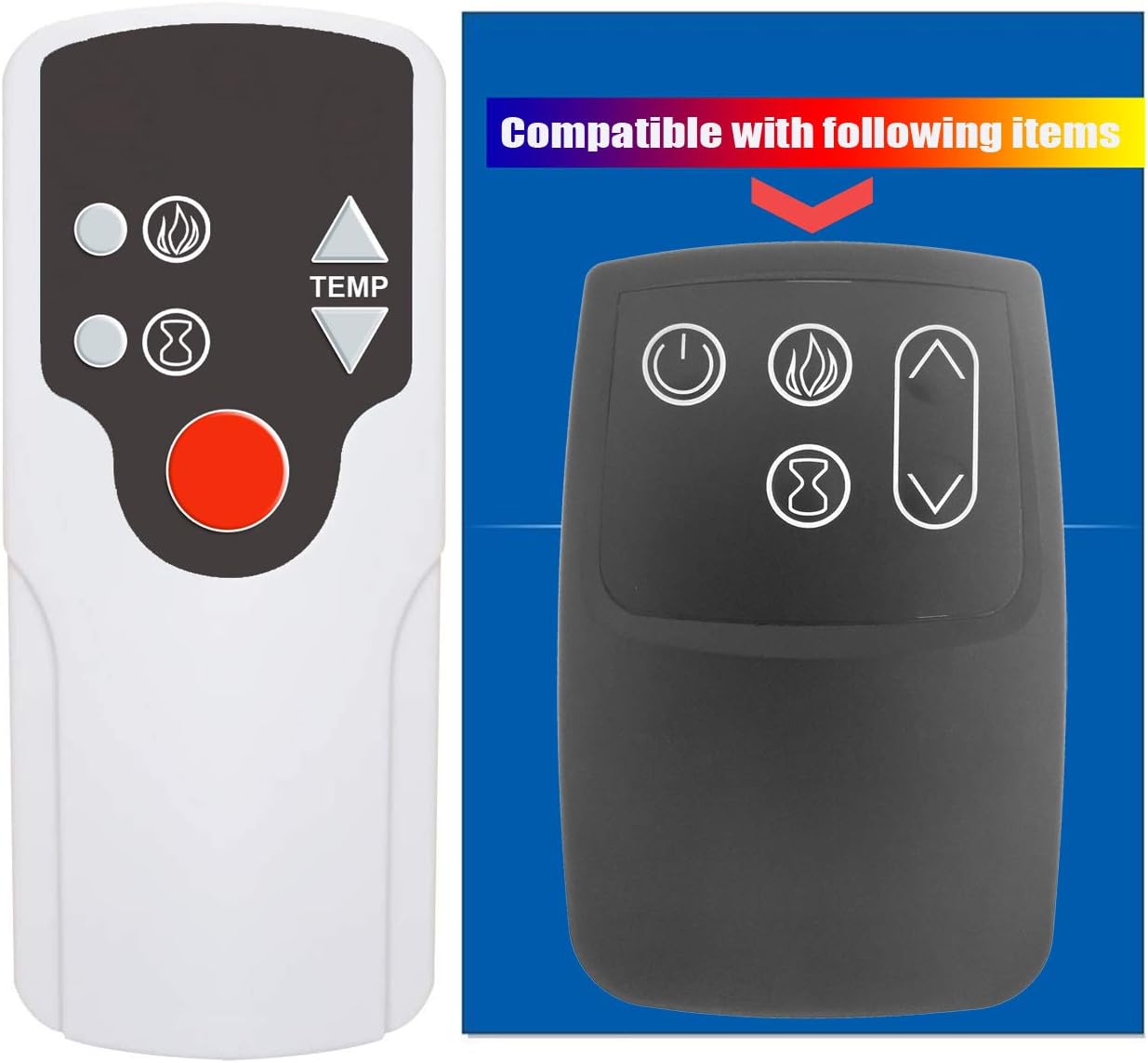 Replacement for Twin Star CHIMNEYFREE Electric Fireplace Heater Remote Control 18IRM9984 18II800GRA 18II800GRA-A003 18II800GRA-A004 18II800GRA 18II800GRA-A006