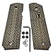 Cool Hand 1911 G10 Grips, Full Size (Government/Commander), Gun Screws Included, Big Scoop, Ambi Safety Cut, OPS Texture, Coyote