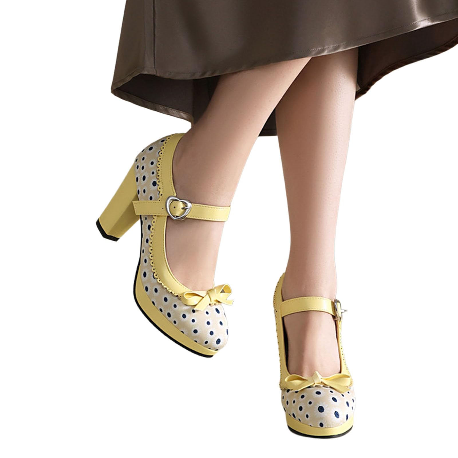 Traditionelle Damen mit Blockabsatz Elegante Tanzschuhe mit Schnalle Klobige Brautschuhe Ballerinas für Hochzeit Party Abendmode