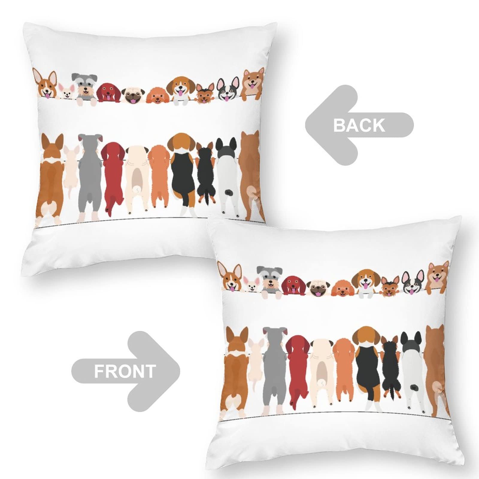 Federa decorativa per cuscino a forma di cane, morbida e Federa decorativa per cuscino a forma di cane, morbida e