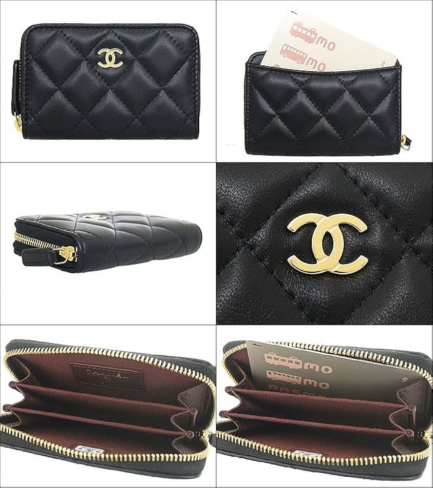 CHANEL ケース　パース　ラムスキン　ブラック　シルバー CHANELクラシック ジップ パースラムスキンブラック/ シルバー