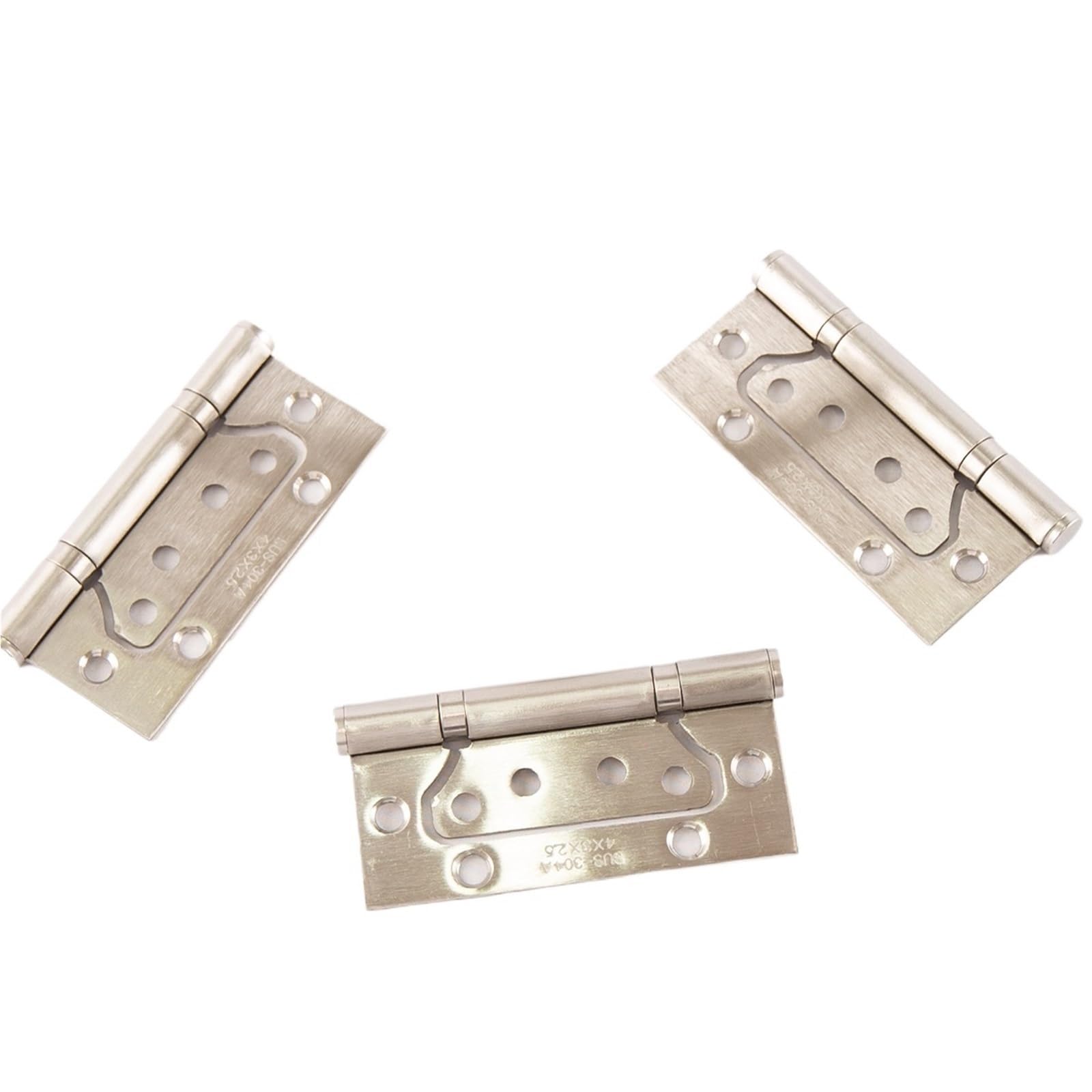 Huwoyg Silver 3 Pieces 304 Stainless Steel Door With Silent Hinges Kitchen Cupboard Butt For Gate(Silver)