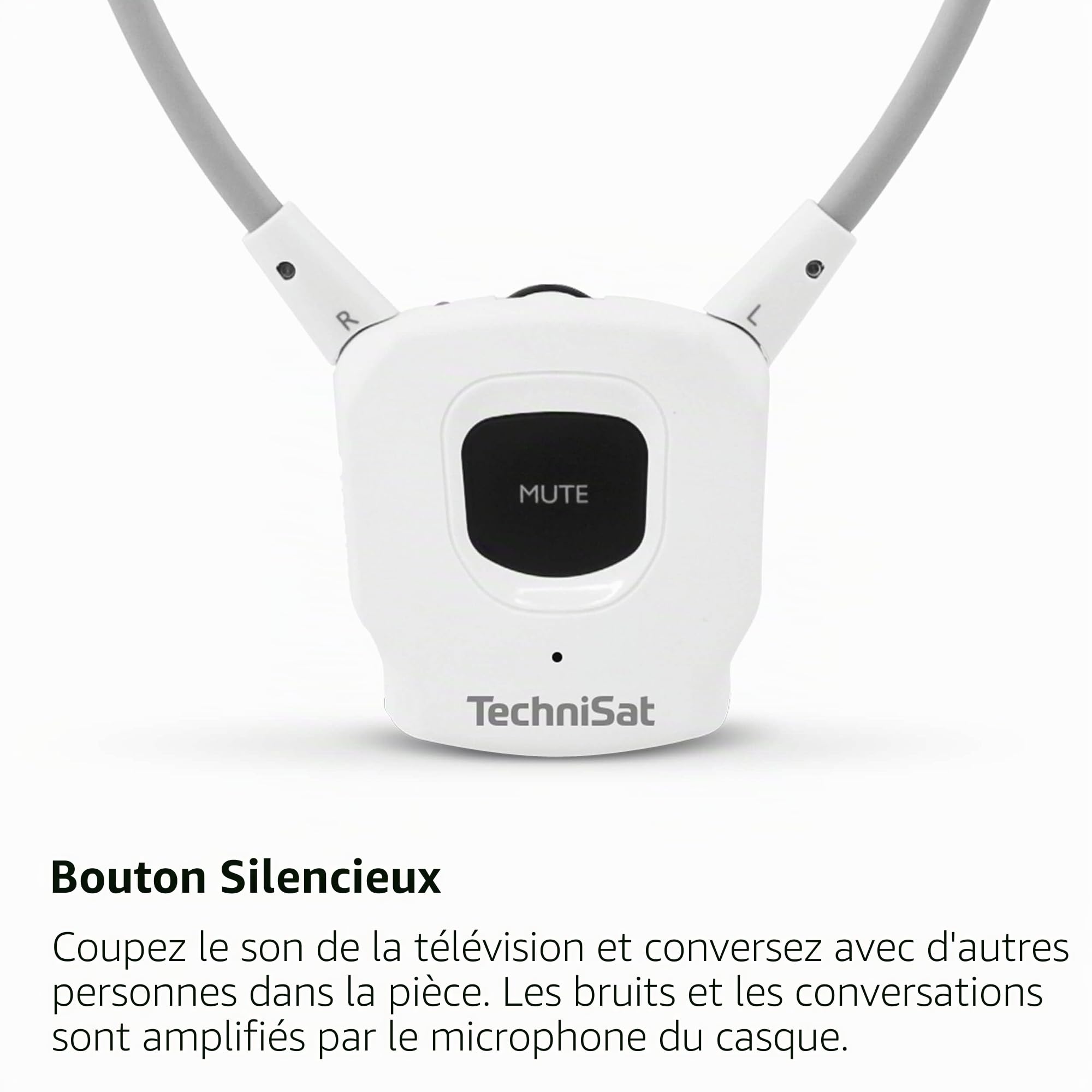 TechniSat STEREOMAN ISI 3 Casque stéréo sans Fil pour téléviseur et chaîne de Musique avec Station d'accueil, Blanc