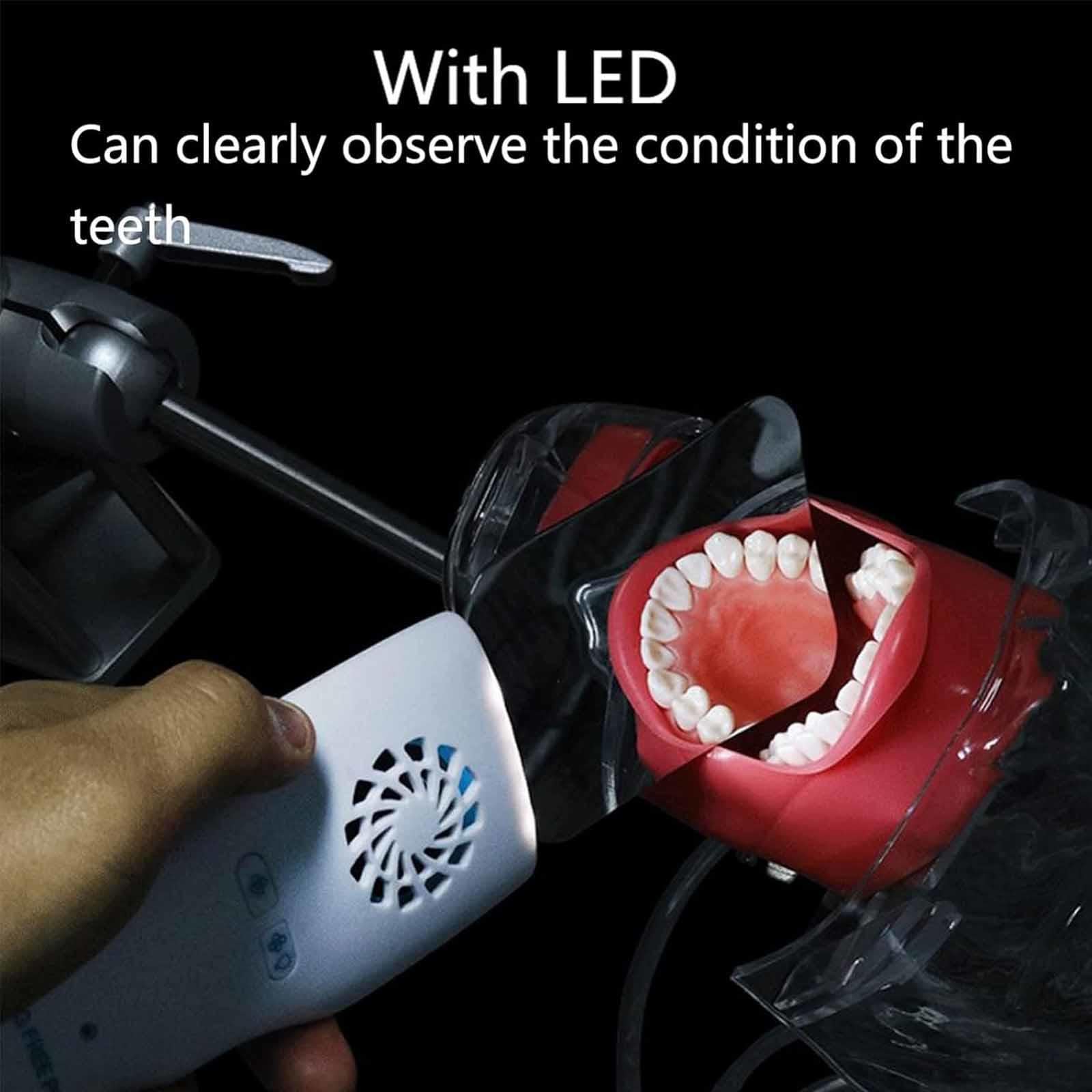 Espejos de Fotografía Dental Sin Niebla, Espejo Reflector de Ortodoncia Dental con 4 Espejos Intercambiables Inspección de Dientes Intraorales Espejo LED Inalámbrico