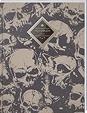 TULPE Kariertes Notizbuch A4 „C044 Totenköpfe“ (140+ Seiten, Vintage Softcover, Doppelrand, Seitenzahlen, Register - Dickes Notizheft, Matheheft, ... Schulheft, Tagebuch, Kariertes Heft Nr 26)