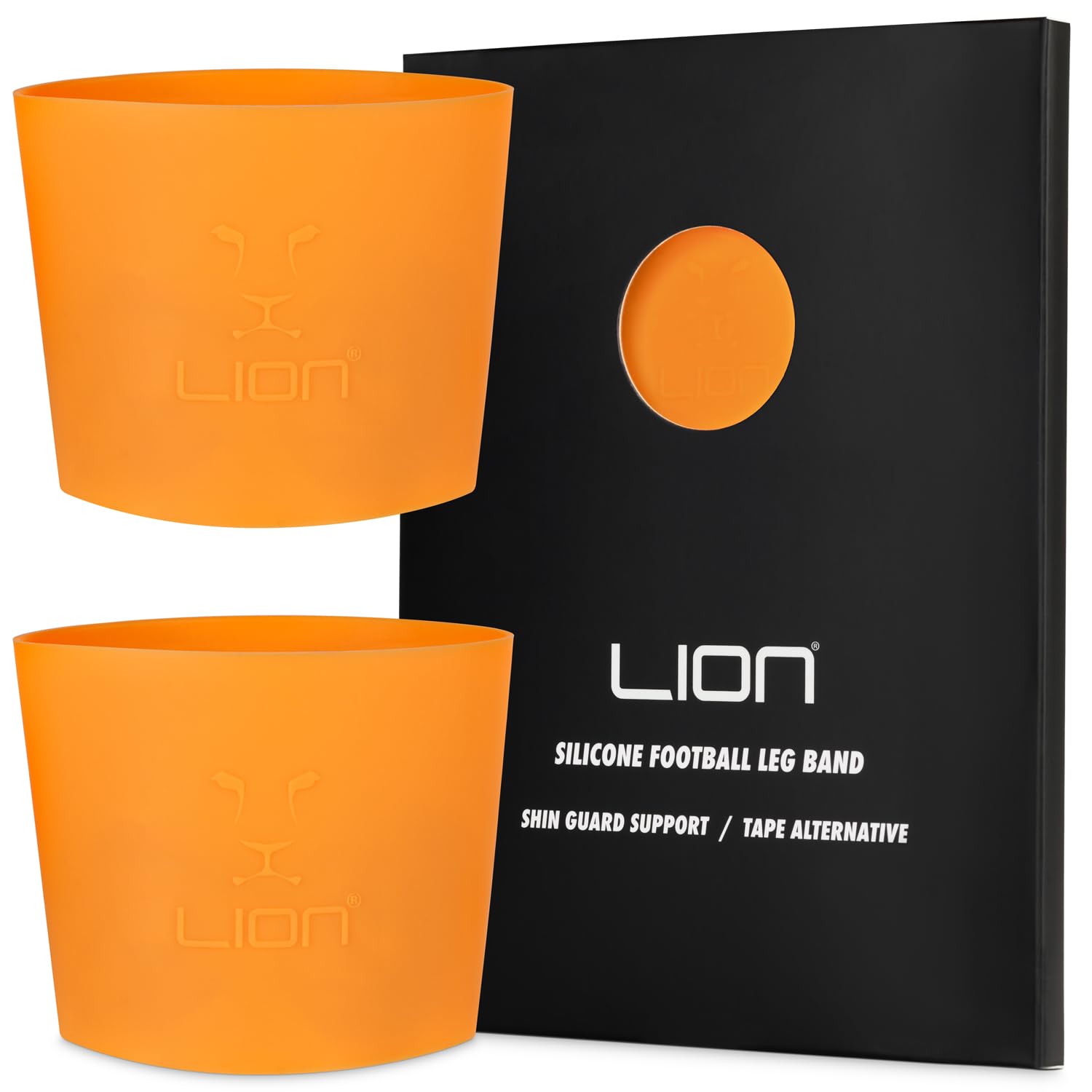 Silicone Soccer Leg Bands for Adults & Older Kids - Tape Alternative to Hold Shin Guards in Place - Variety of Colours to Match Your Team Uniform (Orange)-image-33