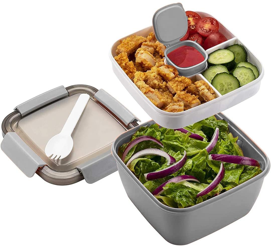 MUJUZE Lunchbox mit unterteilung fächern,Brotdose Erwachsene/Kinder,Nachhaltig Auslaufsicher Spülmaschinenfest Brotbox, Brotzeitbox Kindergarten,Bentobox