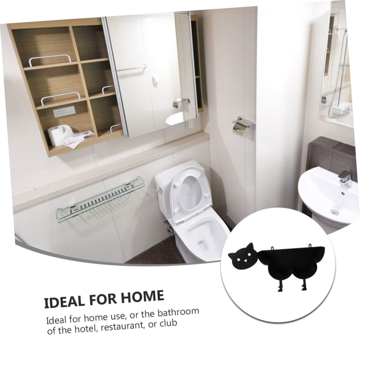 Operitacx Soporte Vertical para Papel con Base Estable Estante Organizador Multifuncional para Baño y Cocina Diseño Creativo de Gato para Encimeras