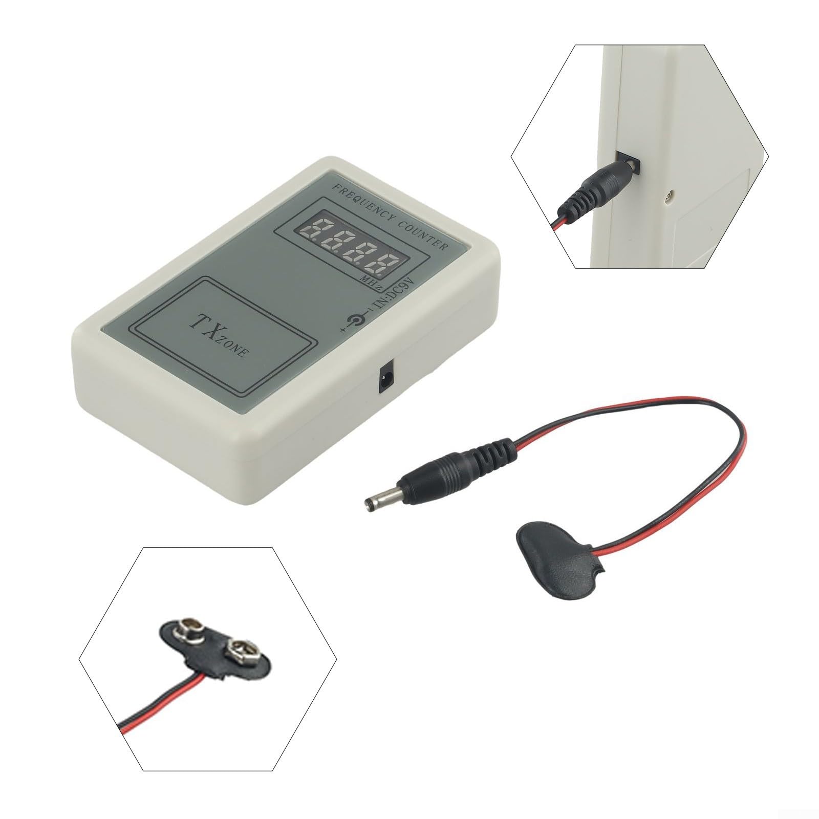 Tester tenuto in mano del contatore di frequenza di rf per i regolatori elettrici della porta ed i antifurto