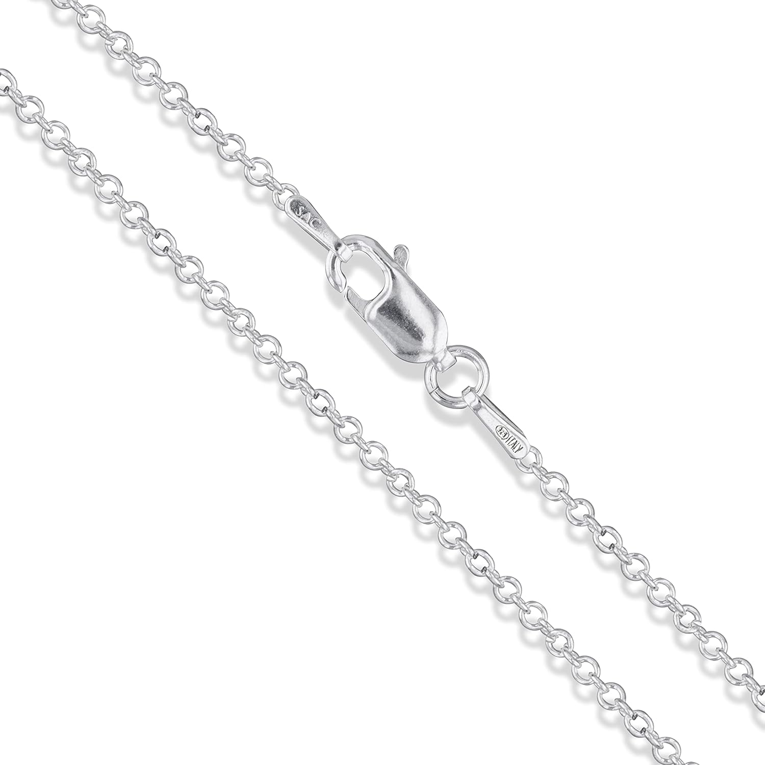 Sterling silver rolo chain 2.1mm solid 925 italian round cable ch…