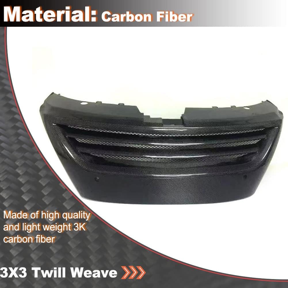 Carbon fiber Front Hood Grill Grille Cover Fits for Volkswagen CC VR6 Sedan 4-Door 2009-2012 Replacement Conversion Front Kidney Grille