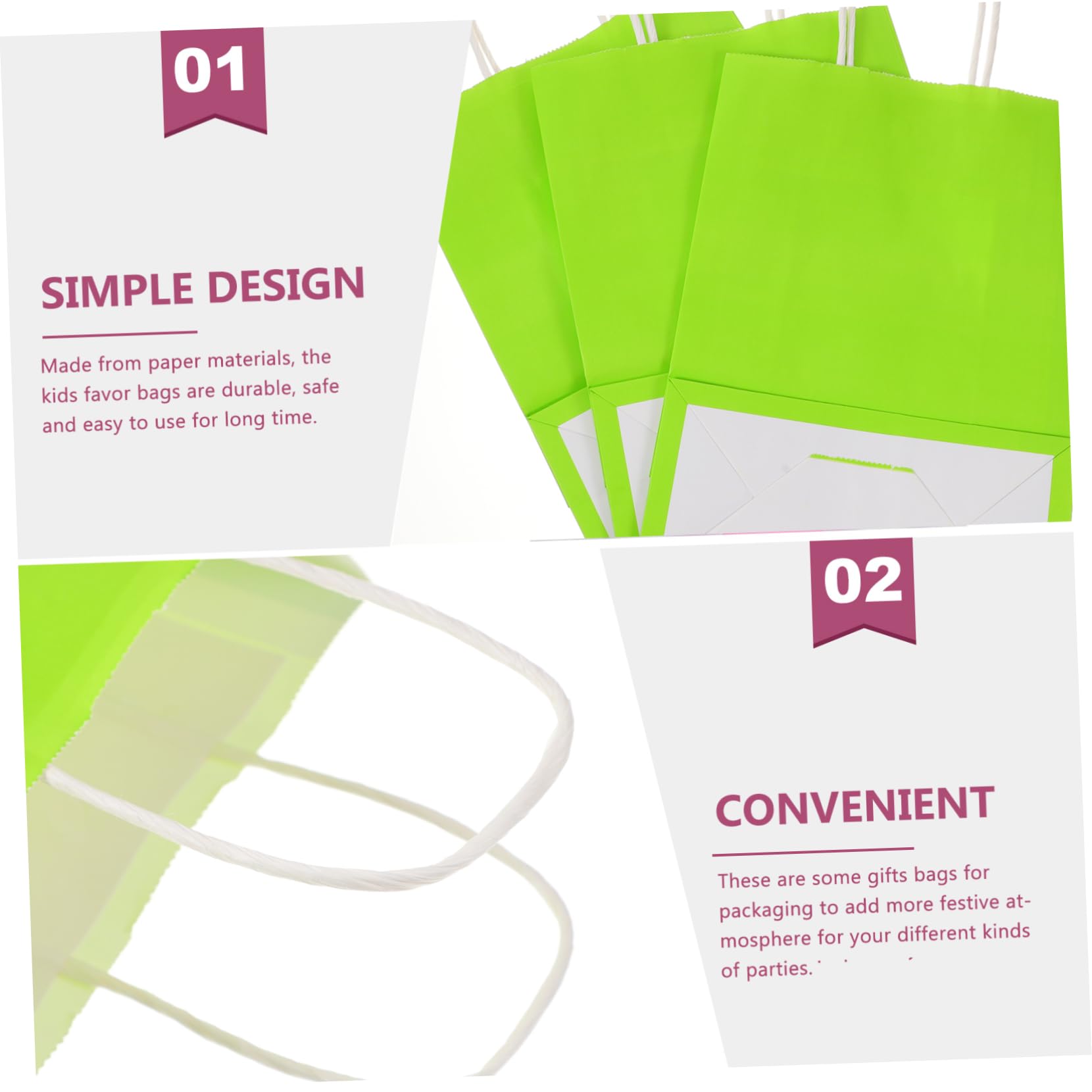 Homoyoyo 24 Piezas Bolsas de Obsequio de Papel Bolsas de Papel Pequeñas con Asas para Fiestas de Cumpleaños Contenedor de Dulces Regalos de Fiesta