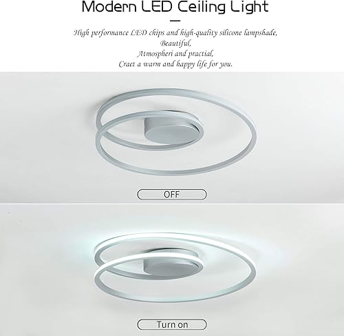 Miniatura 4 de Lámpara de techo moderna, lámpara LED regulable de 20.5 pulgadas, lámpara de techo de montaje empotrado de 47 W, lámpara de techo cerca de la luz de