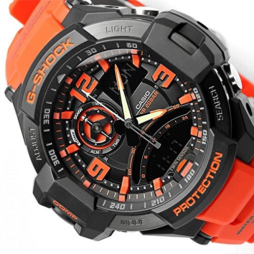 【美品】CASIO G-SHOCK SKY COCKPIT GA-1000-4A Casio G Shock GA 1000 4A Sky Cockpit Orange Rescue Aviation Analog