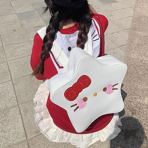 FENGJINRUHUA Mochila escolar de desenho animado bonito Stitch Big Ear Boy Girl (azul laranja médio),