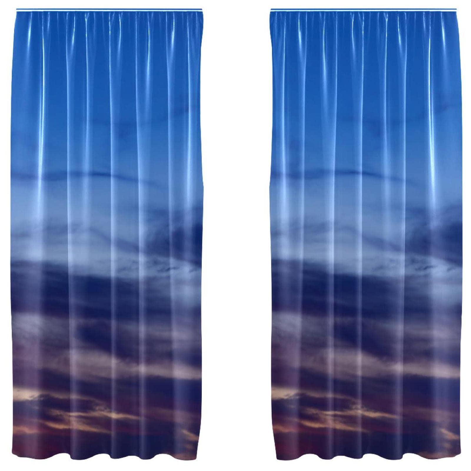 Rideaux légers ciel nuagé Blue Shades 139x213 cm occultant léger salon