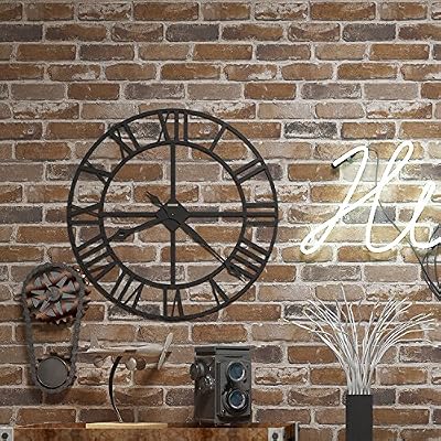 Okydoky Peel and Stick Brown Brick Wallpaper, Self-Adhesive Wallpaper, Vinyl Waterproof Vintage Wallpaper, Self-Sticking Wallpaper, Contact Paper for House Decoration, No.57103-10