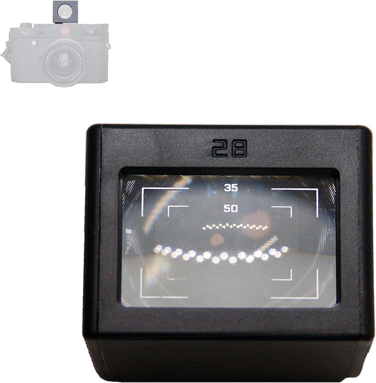 Camera External Optical Waist Level Viewfinder, 28mm Optical Waist-Level Viewfinder, with 35/50 Frame or 40 Frame, Boot Foot Left - Right Offset Adjustable (28mm(35/50 Frame))