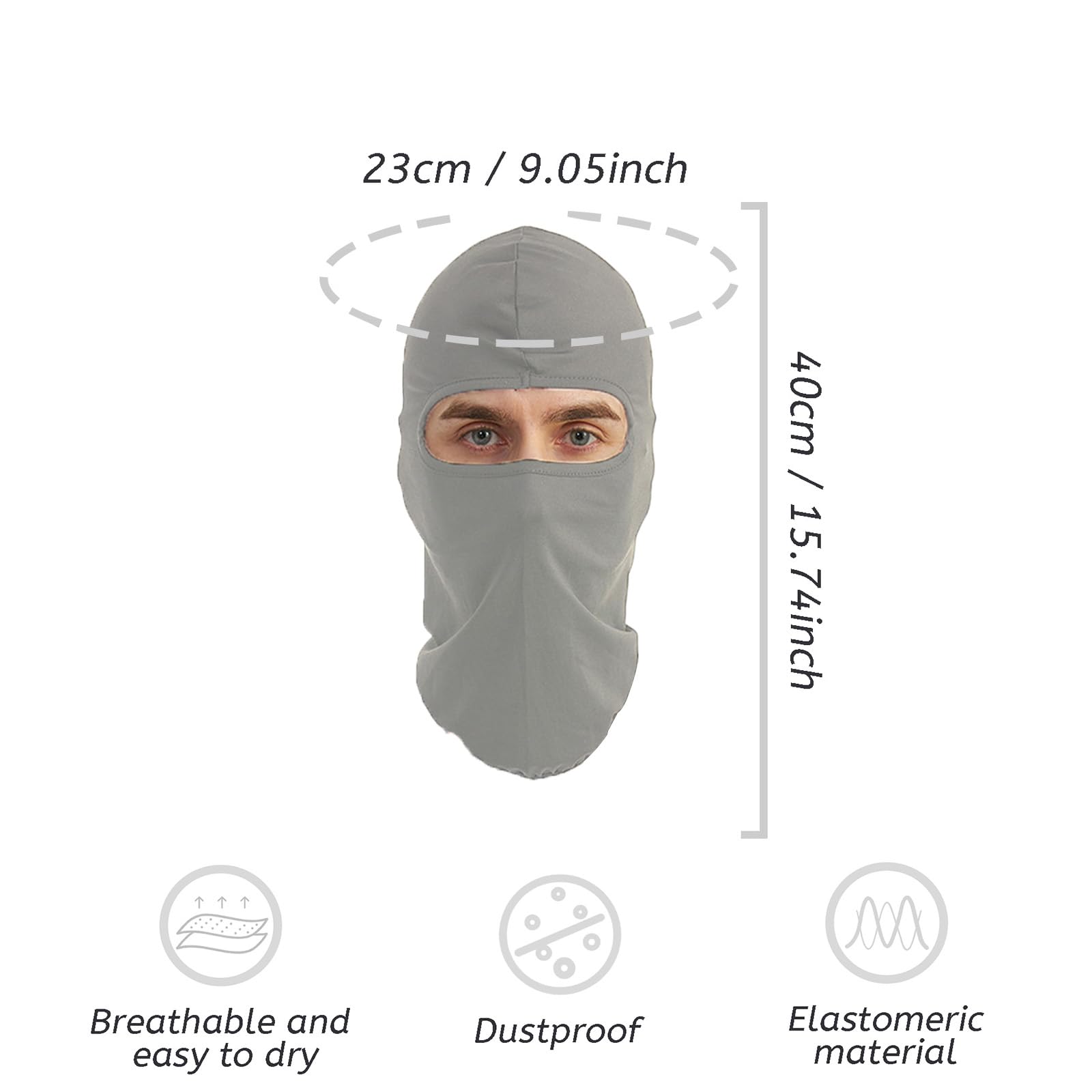 4-Pack Balaclava Outdoor Bike Riding Headgear Motorcycle Face Mask Ski Hat (Purple, Light Grey)