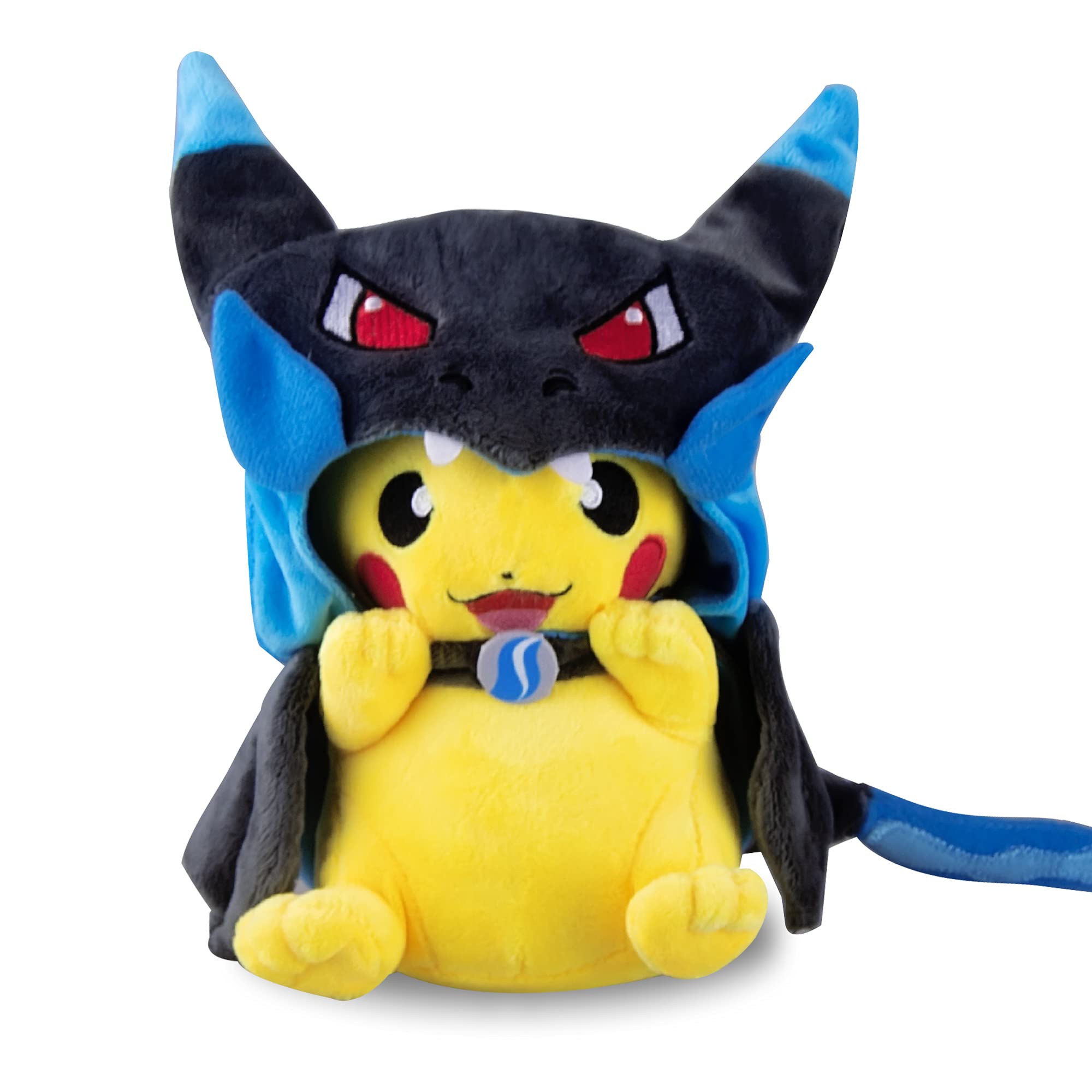 Plush Stuffed Animal Toy - Charizard Pikachu Plush Doll with Smiling Face and Poncho - Pikachu Pillow Plush Toy 8 Inch