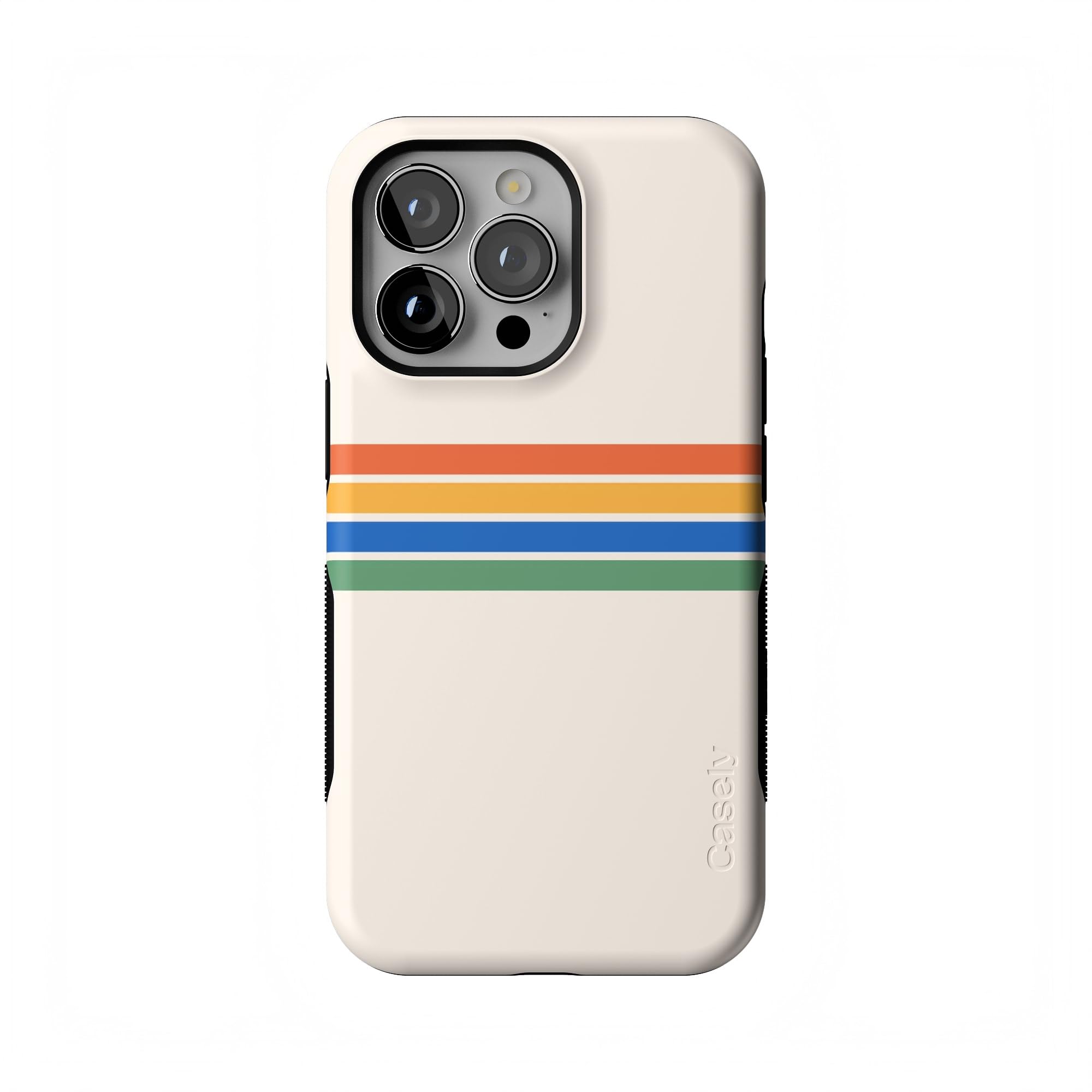 Casely iPhone 13 Pro Case | Totally Groovy | Rainbow Stripes Colorblock | Compatible with MagSafe | Bold Protective Design