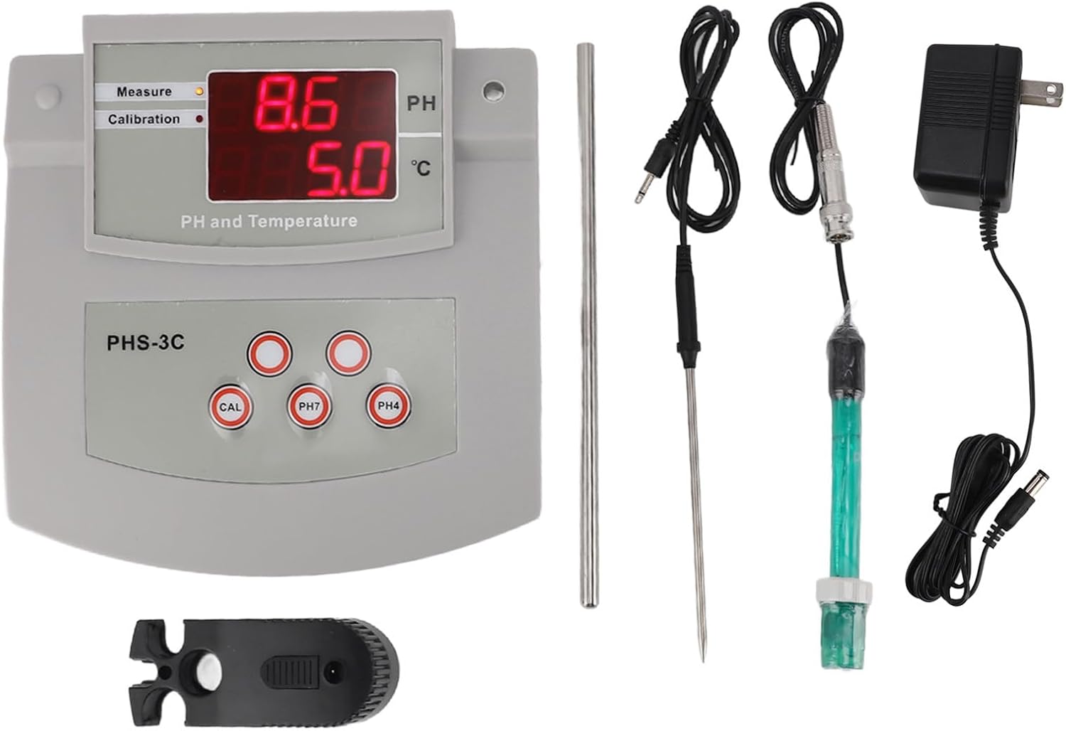 Haofy Benchtop Lab Meter, High Accuracy, Automatic Calibration, Multifunctional, Simple, Suitable for Aquariums, Fish, Pools, Labs (US Plug 100‑120V)
