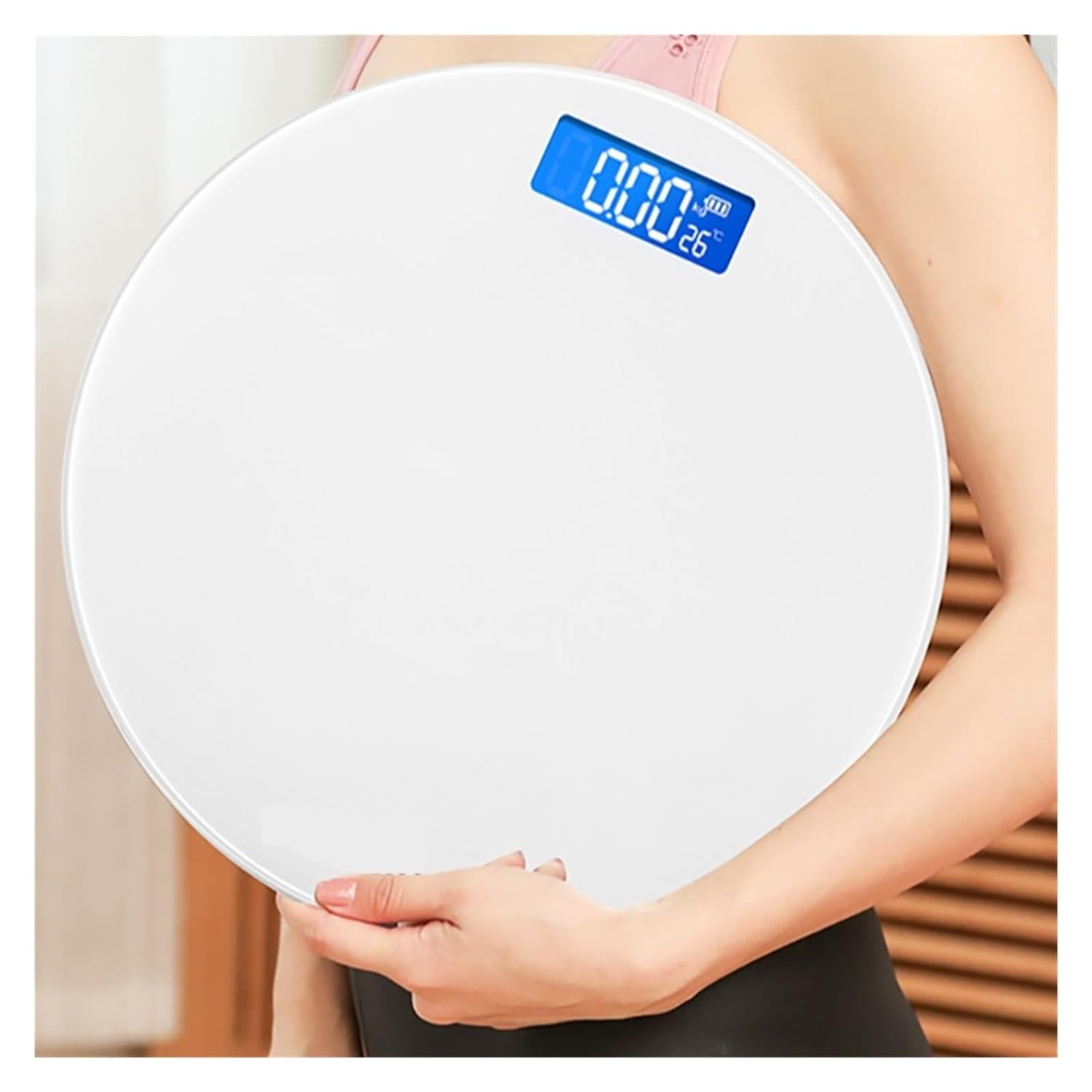 Balanza Báscula de baño de 28CM de diámetro, balanza Digital de alta precisión para personas, báscula corporal con Base antideslizante Alta precisión