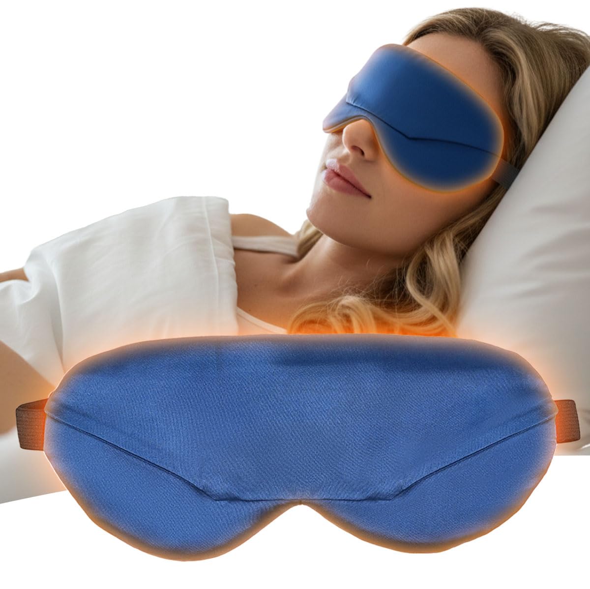 Heated Eye Mask-Cordless Eye Mask for Dry Eyes,Electric Warm Compress for Eyes,Improved Sleep, Blackout Eye Heating Pad for Eye Relief,Rechargeable