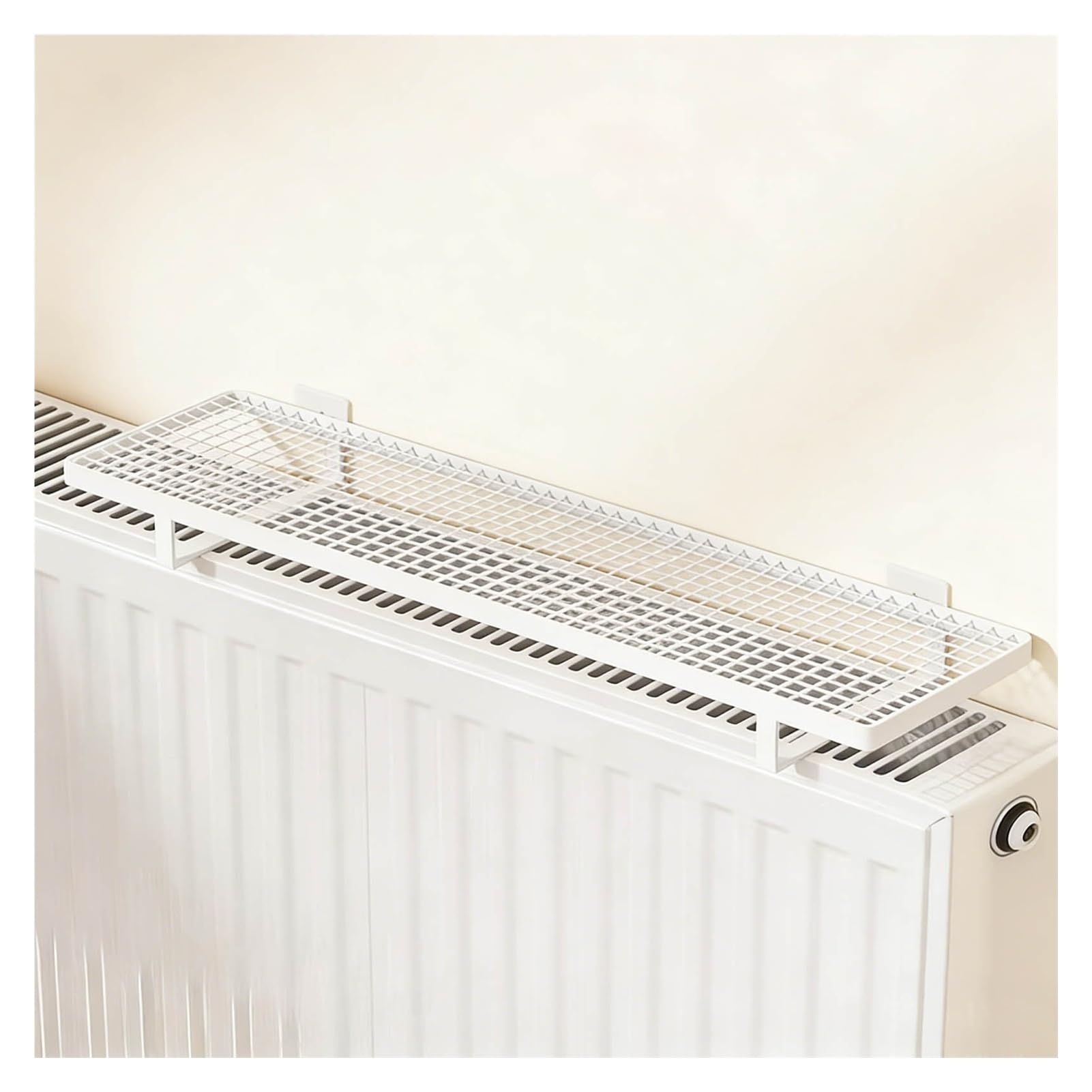 Floating Radiator Storage Shelf Rack Radiator Shelf No Drill White Carbon Steel Multiple Sizes(55x10x3cm)