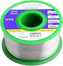 Owootecc Lötzinn, bleifreier Löt draht mit Kolophonium kern (Sn99,3 Cu0,7/0,6mm,100g) zum Elektrolöten und Heimwerken