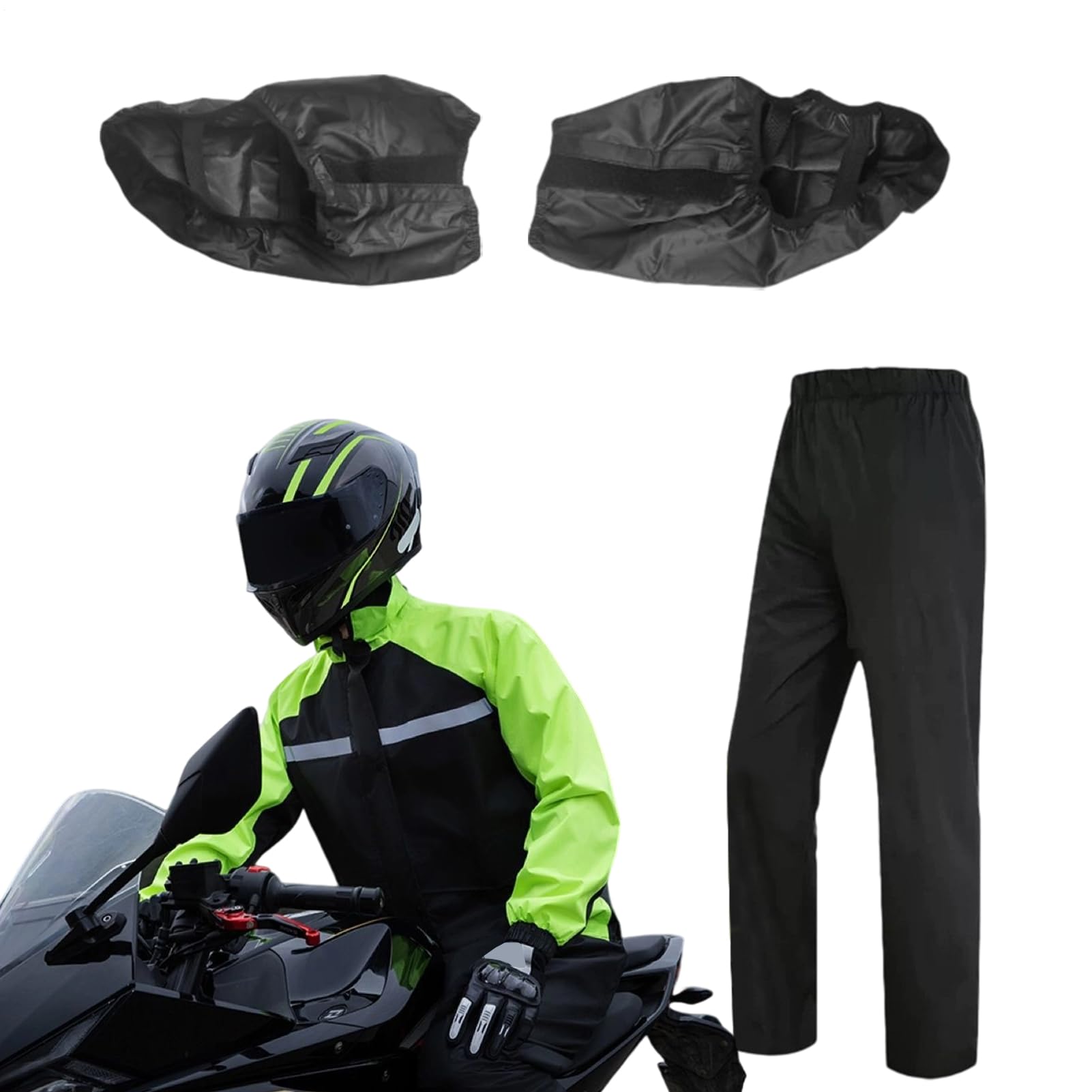 Abbigliamento antipioggia per motociclisti, tuta da moto da uomo, cappotto impermeabile leggero traspirante poncho tuta impermeabile stivali per campeggio, golf, ciclismo pesca