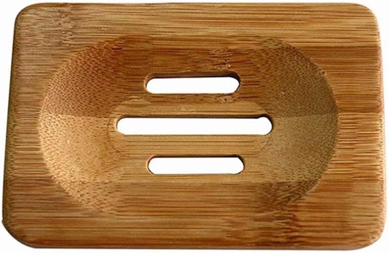 1 Pack Natural Wooden Bamboo Soap Dish Storage Holder Soap Holder for Bathroom Shower Soap Dish - Random Color