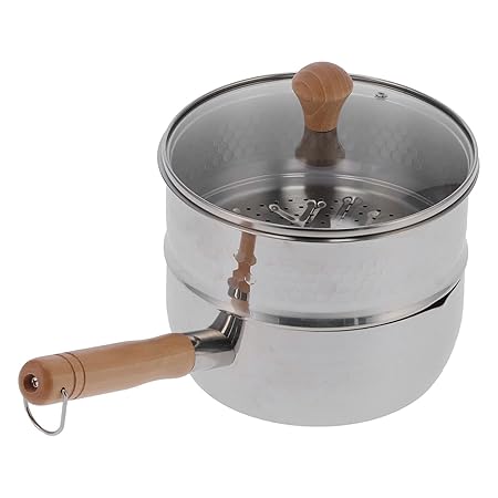 Stainless Steel Pot, Practical Beech Wood Handle Convenient Rust - ?proof Saucepan for Home Kitchen(large, blue)