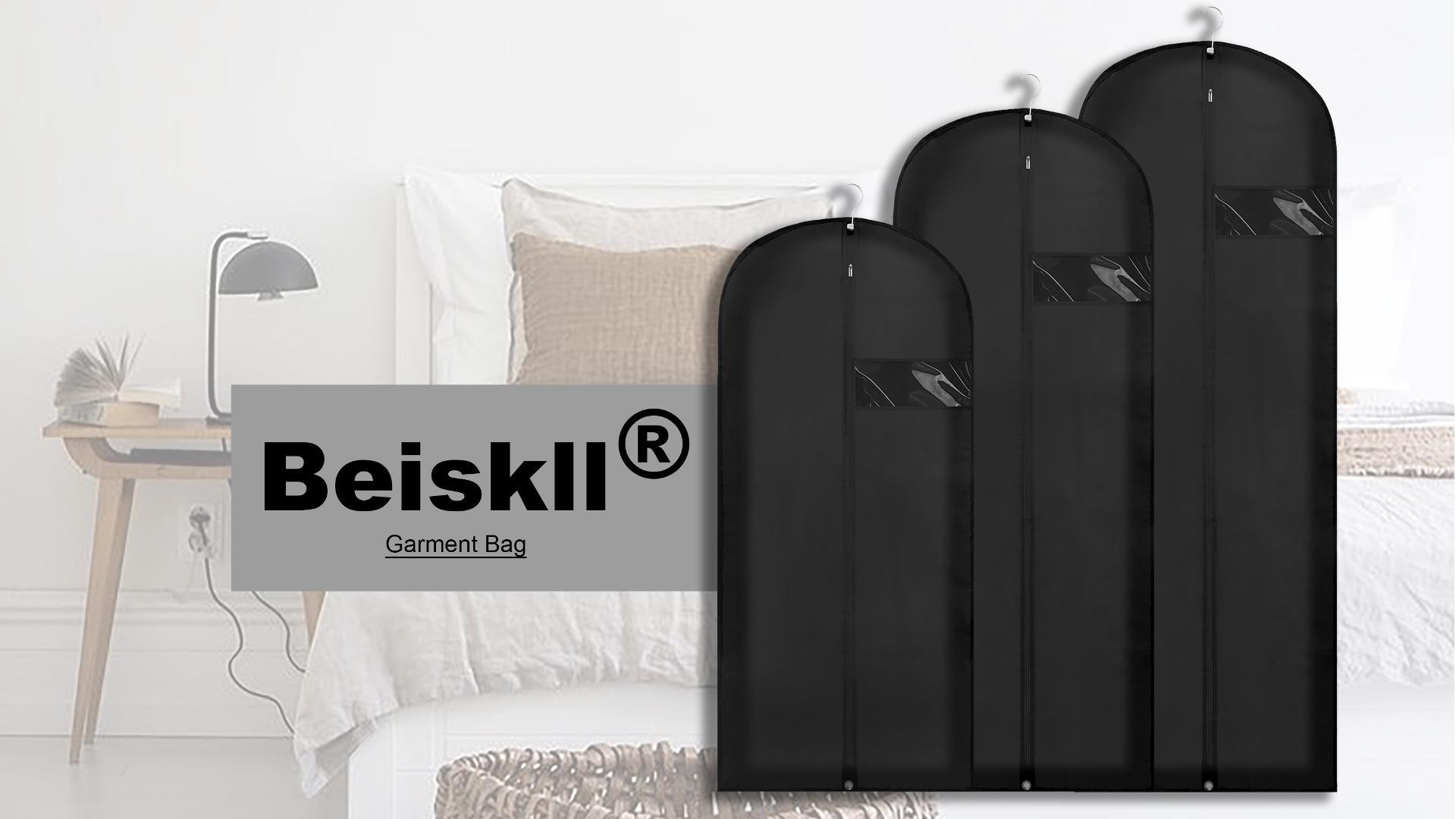 Beiskll 45" Clear Garment Bags For Dresses & Suits - Pack Of 3, Foldable For Travel & Storage - View #6