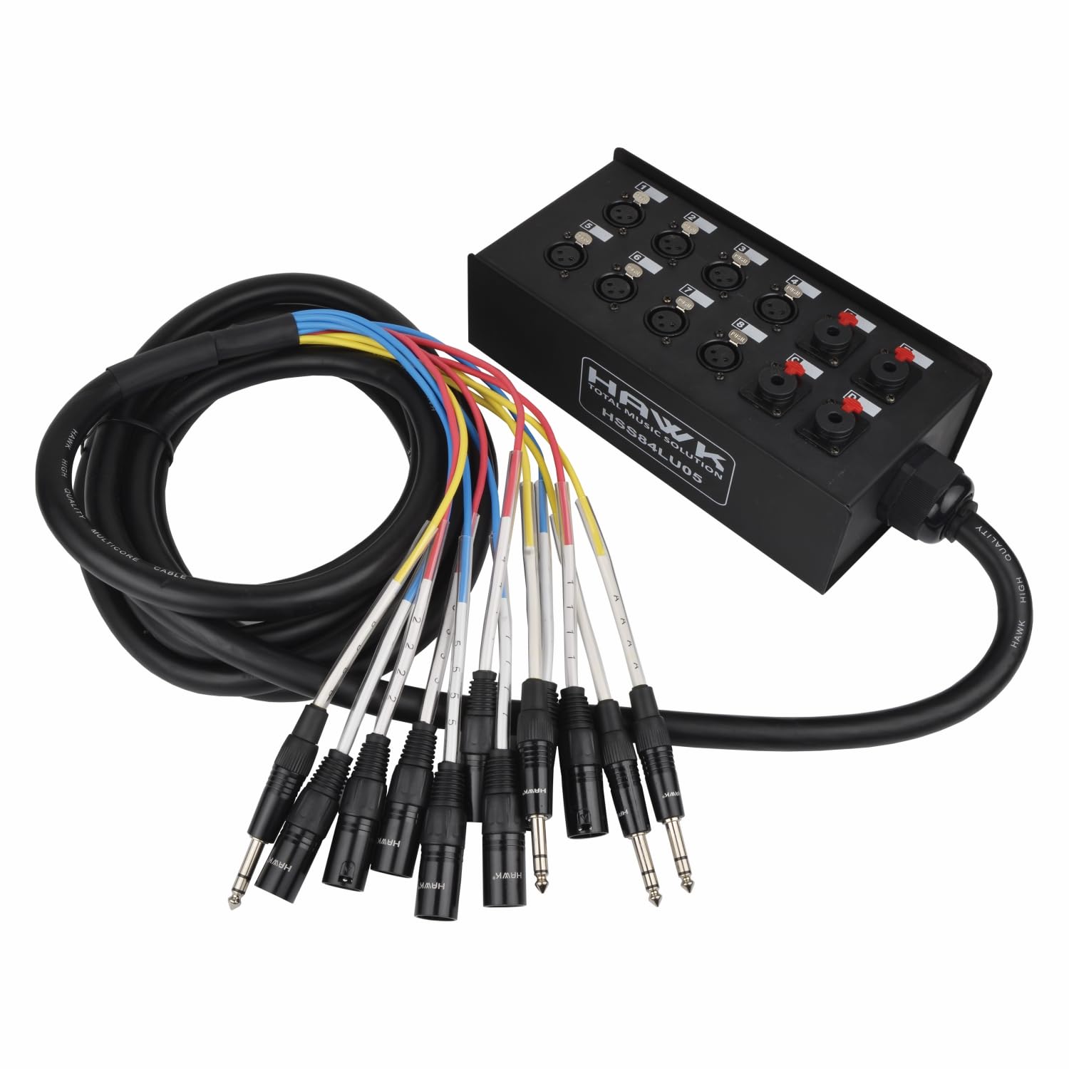 Hawk HSS84LU03 12 Channel Snake with 8 XLR and 4 6.35mm TRS Connectors, 3 Meters-image-22