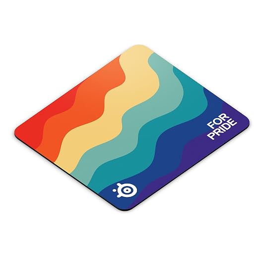 SteelSeries QcK Large Gaming Mouse Pad - for Pride Limited Edition - Exclusive Micro-Woven Cloth - Optimized for Low and High Mouse CPI - Durable and Washable - Rainbow Design