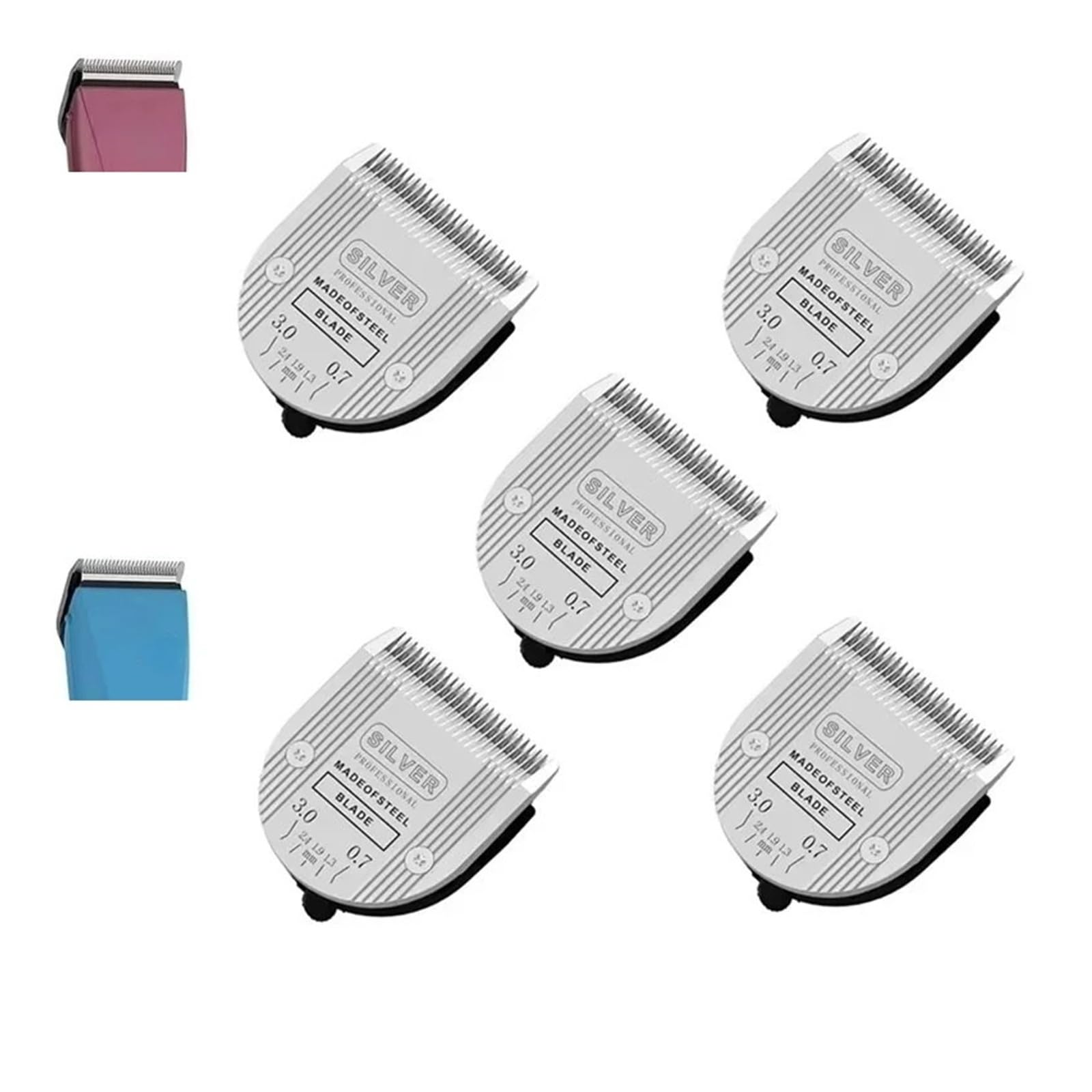 Lama Staccabile Regolabile For Cani Da Compagnia 5in1, Compatibile Con WAHL Arco, Compatibile Con Bravura(5pcs/Silver)