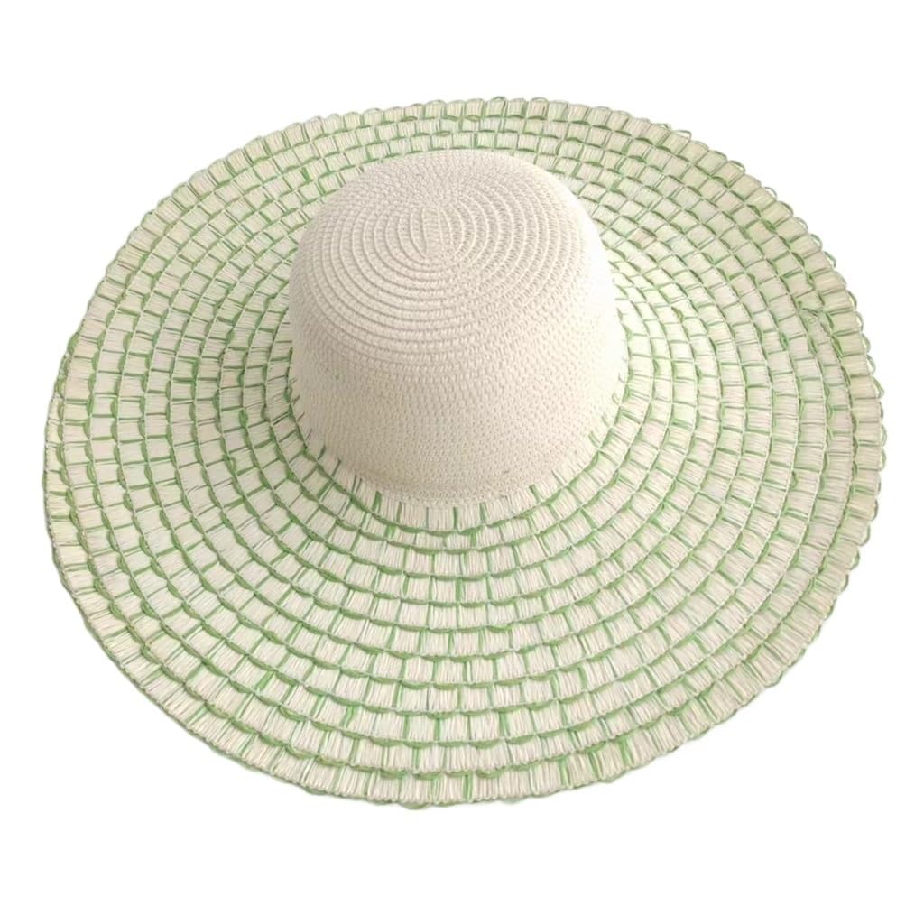 Chapeau de soleil en paille avec motif fleur élégant pour femmes