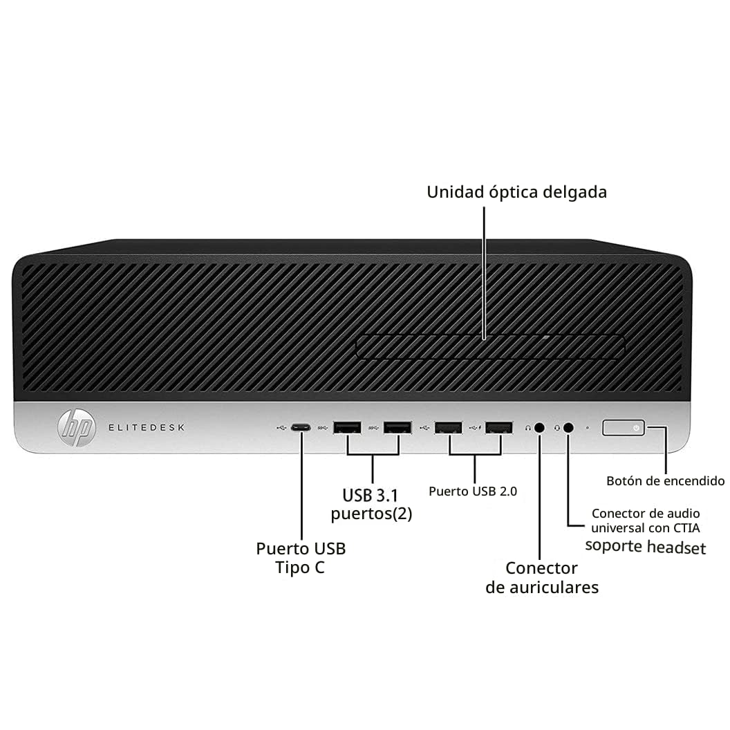 HP EliteDesk 800 G3 SFF - Ordenador de sobremesa (Intel Core i5-6600, 8 GB de RAM, 256 GB SSD, WiFi, Bluetooth, teclado QWERTY de EE.UU., Windows 11 Pro (reacondicionado)