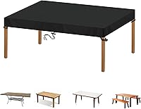 Vista 1 de Cubierta de mesa para exteriores, impermeable, 40 pulgadas de largo x 20 pulgadas de ancho x 4 pulgadas de alto, rectangular, 600D, anti-UV