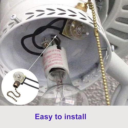 Miniatura 4 de Zing Ear ZE-109 - Interruptor de luz para ventilador de techo, dos cables con cables de tracción, interruptor de luz de control de encendidoapagado